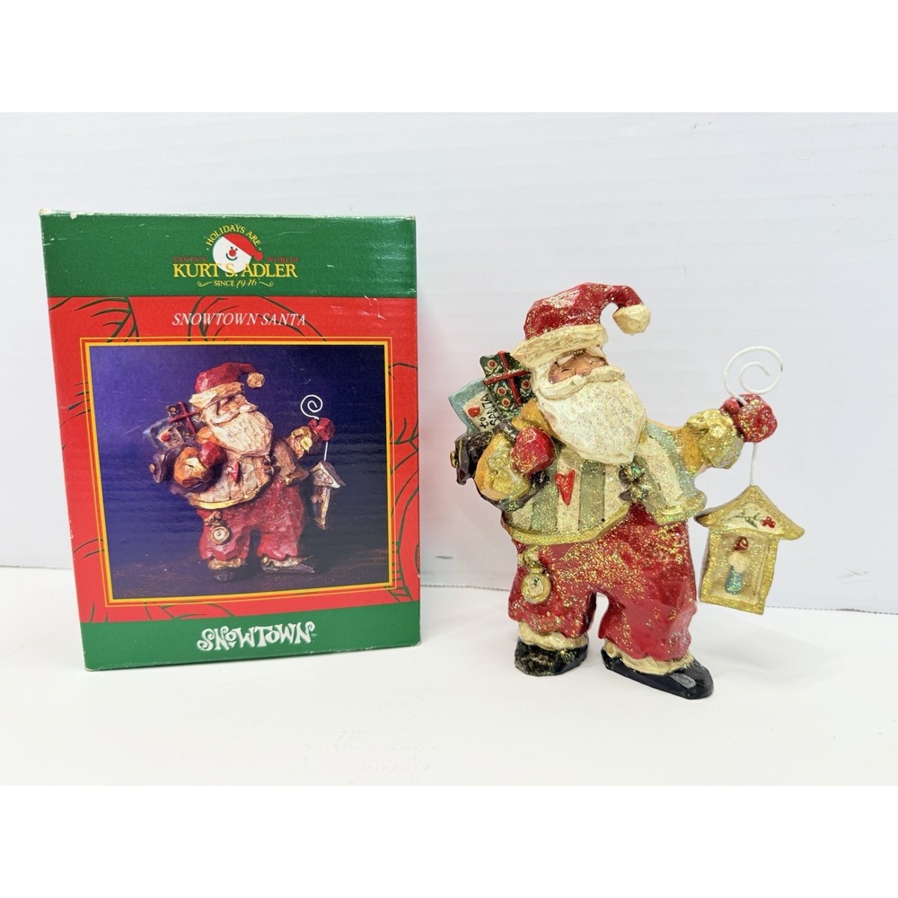 Snowtown Santa Figurine 5" Kurt S. Adler Santa's World Decoration J8539 Ornament